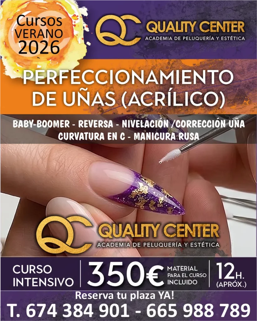 Imagen Banner Cursos de Verano Academia Quality: Curso de Perfeccionamiento de Uñas Acrílicas