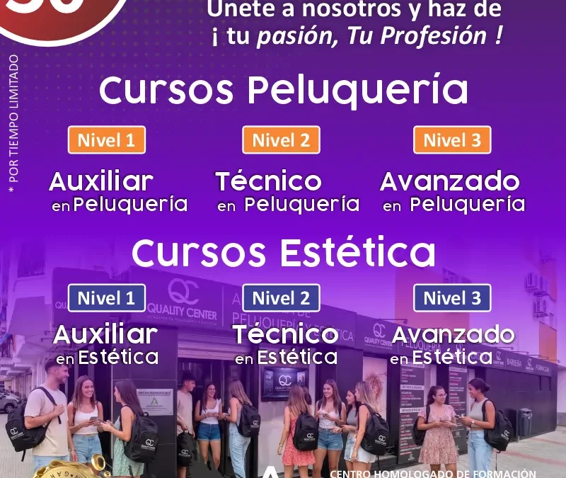 ✅ Cursos de Peluquería y Estética en Sevilla:¡Matrícula al 50% de Descuento!