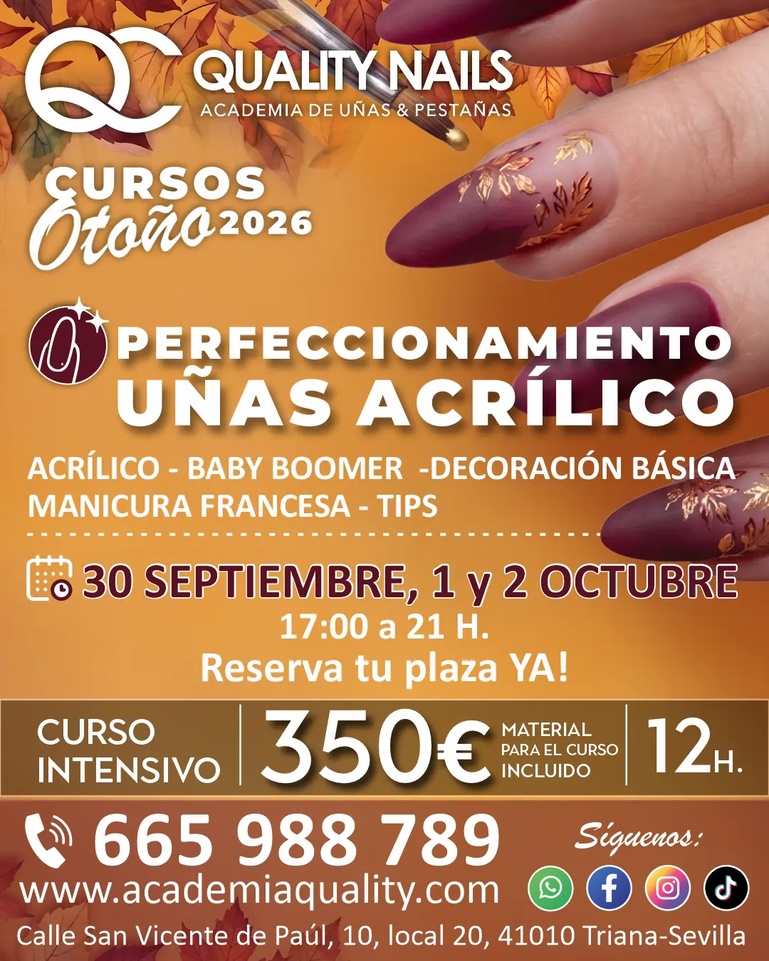Perfeccionamiento uñas acrílicas en triana