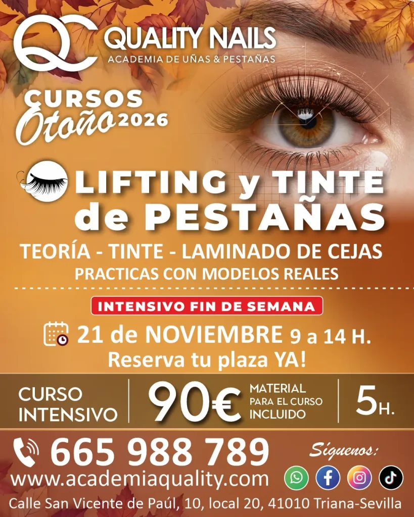 Banner Curso de Lifting y Tinte de Pestañas quality center triana sevilla