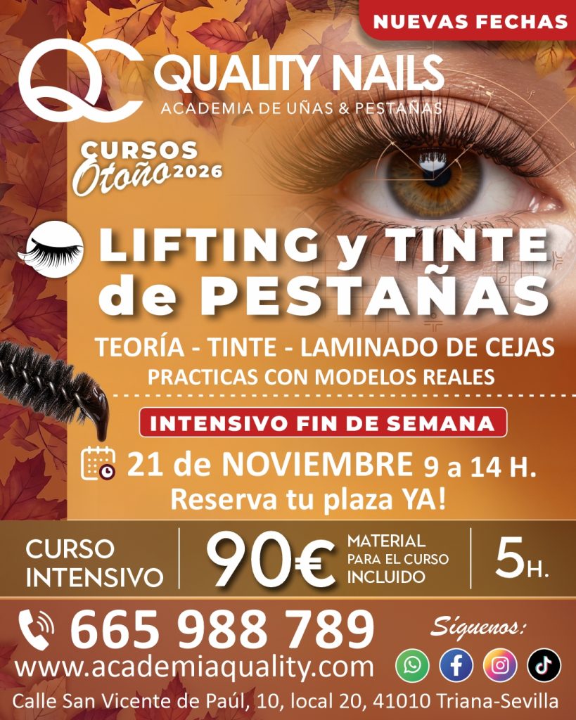 Banner Curso de Lifting y Tinte de Pestañas quality center triana sevilla